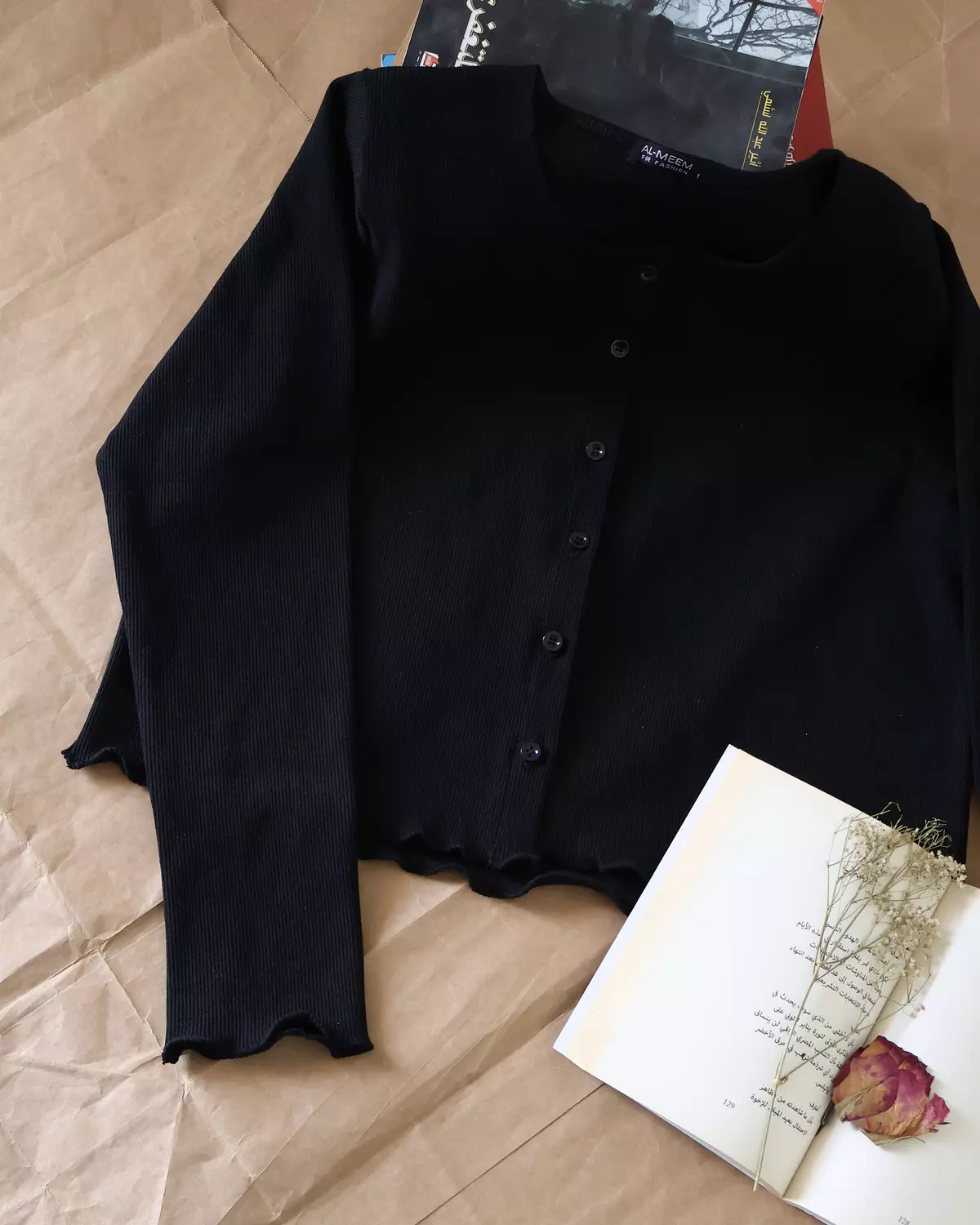 BLACK RIBBED COTTON TOP TEENAGE 3