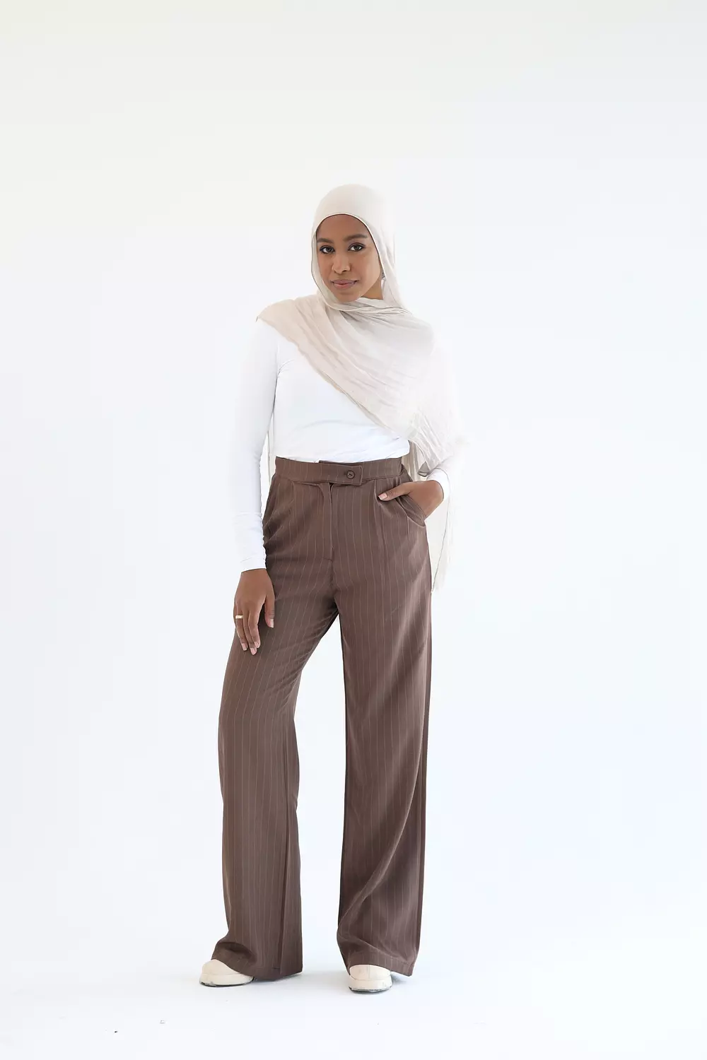 Brown striped classic pant 2