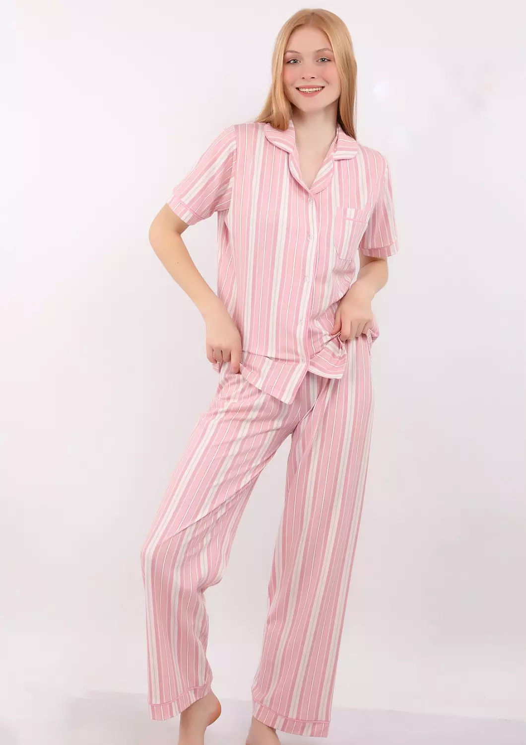 S424 Sweet BonBon Buttoned pajama Set 1