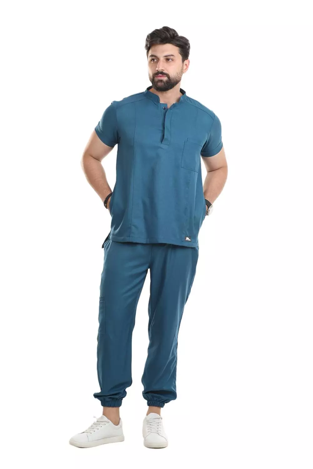 Petroleum Half Collar Scrub  7