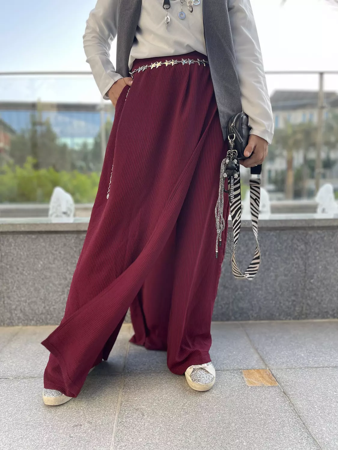 Skirt pants burgundy  hover image
