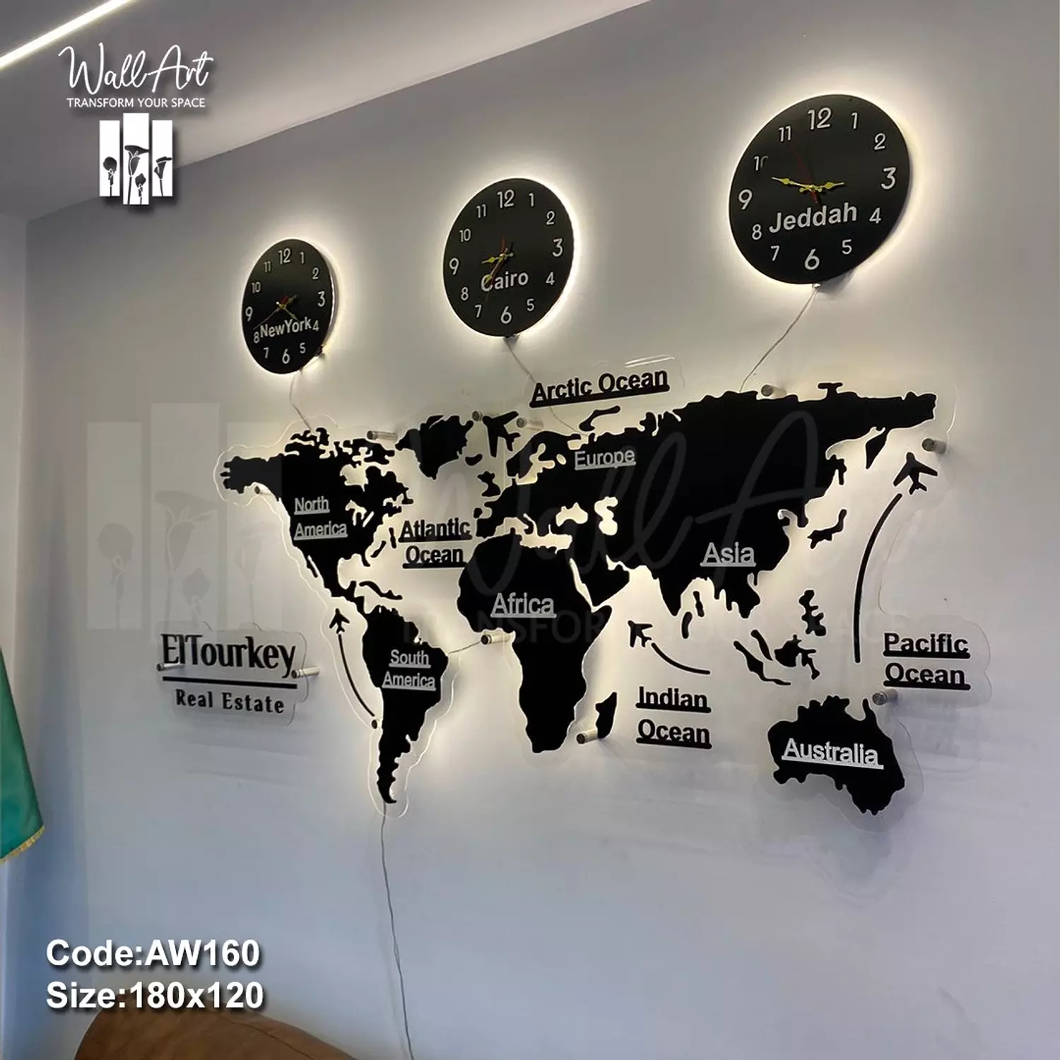 AW160-Lighted Acrylic World Map   9