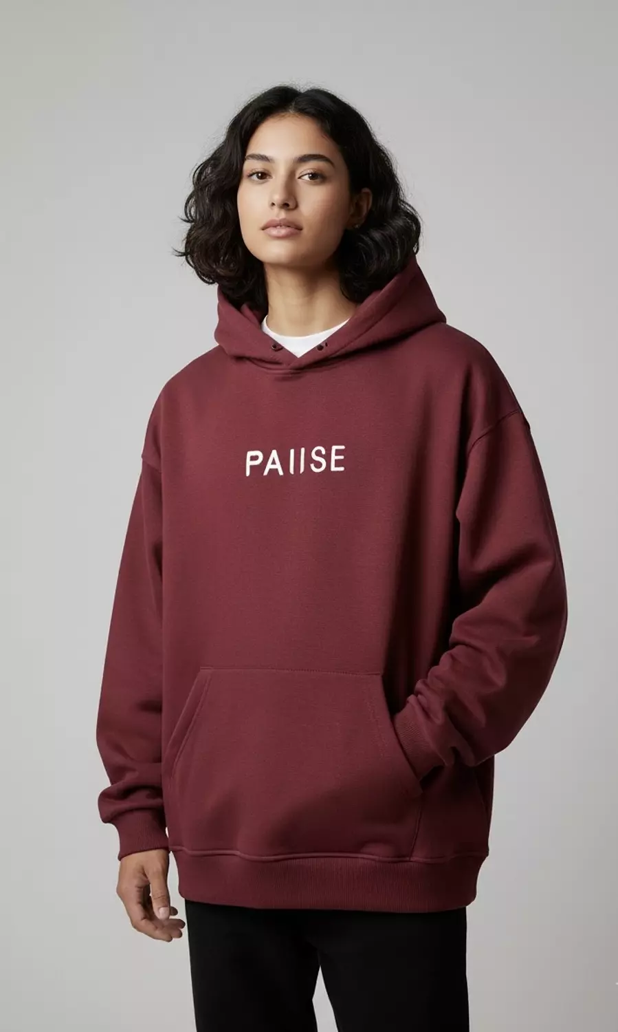 Pause Hoodie _ Burgundy 1
