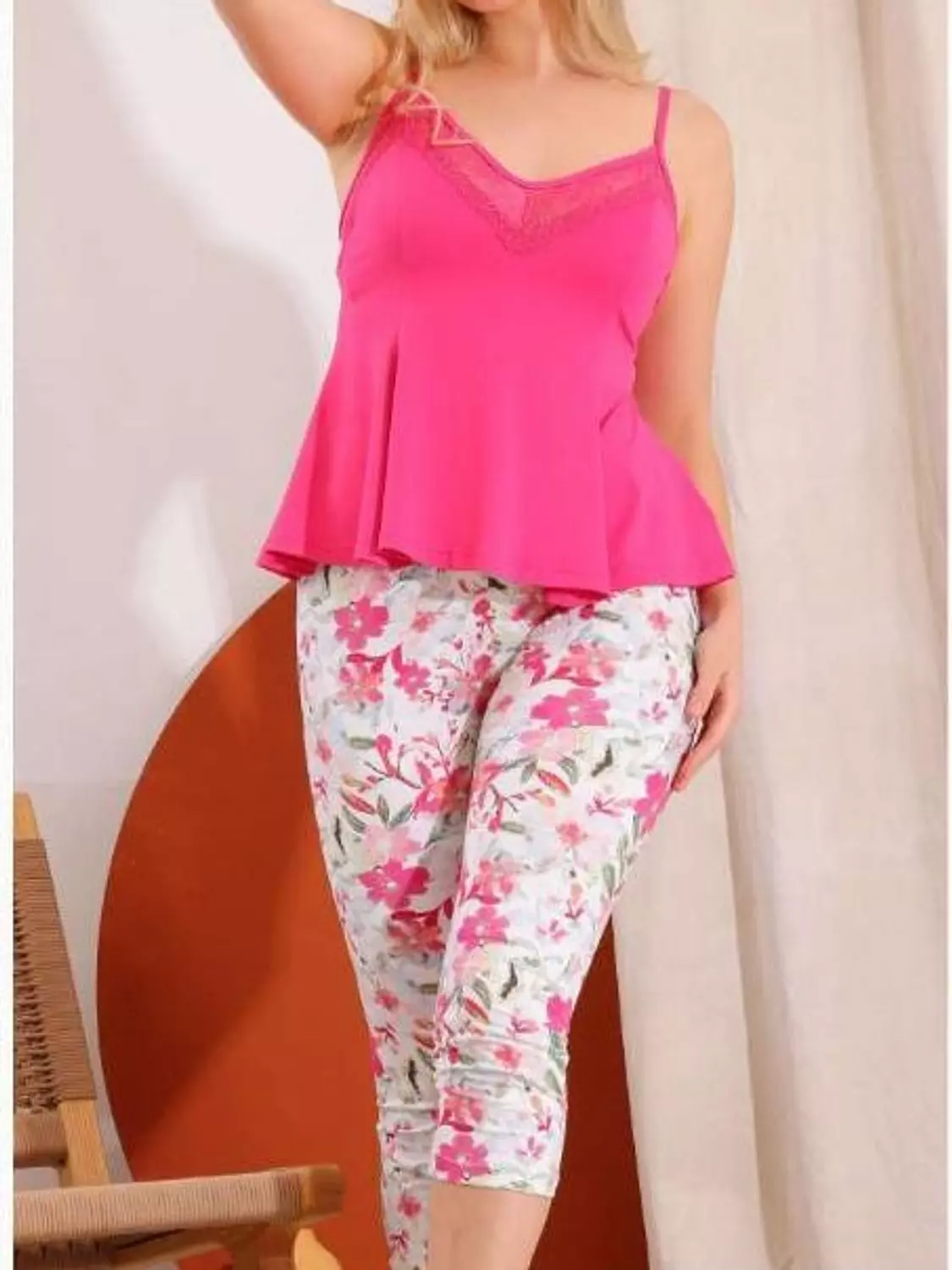 Deep pink 2-piece pajama set 1