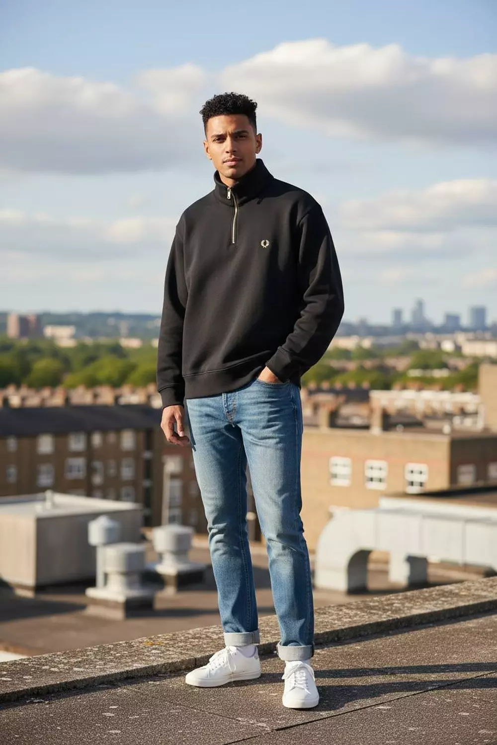 Fredperry sweater half zip black  hover image