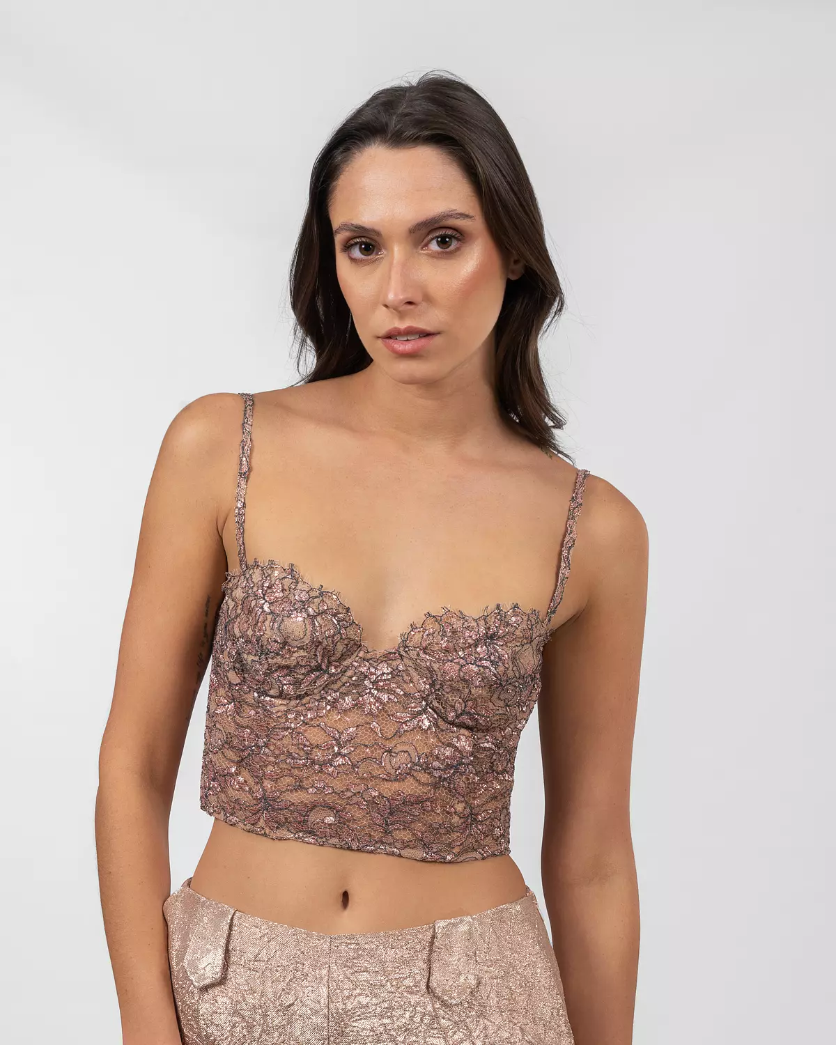Rose Gold Lace Corset  hover image