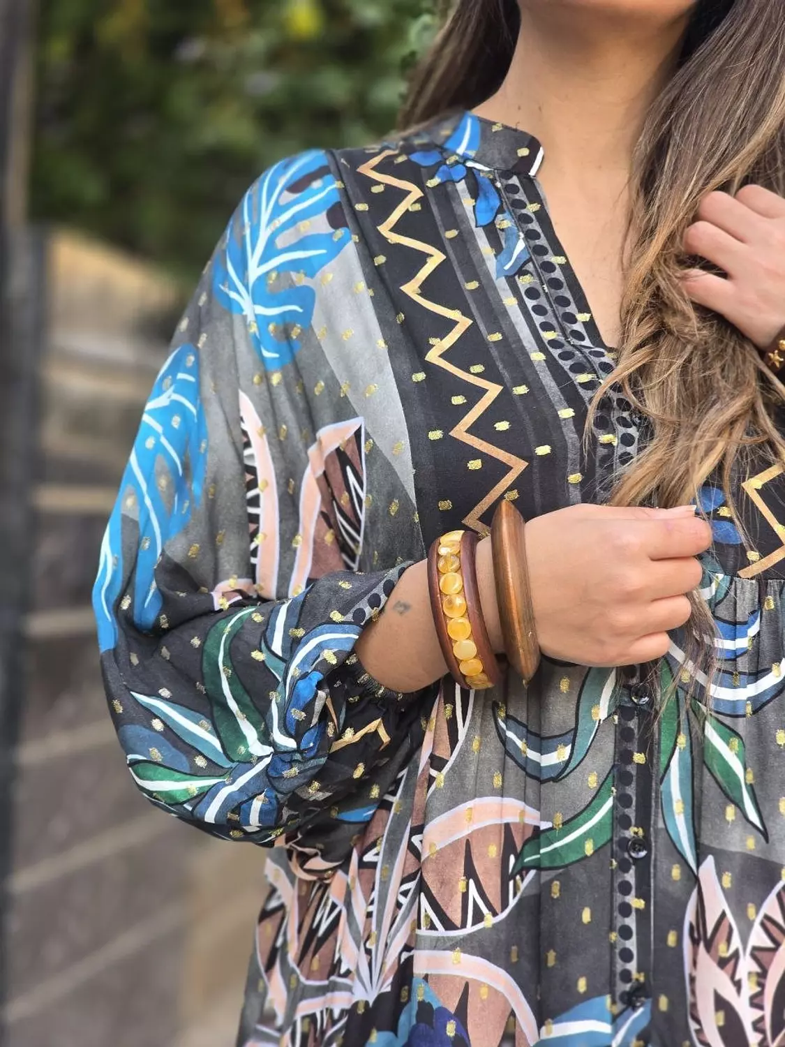 Multicolour boho dress hover image