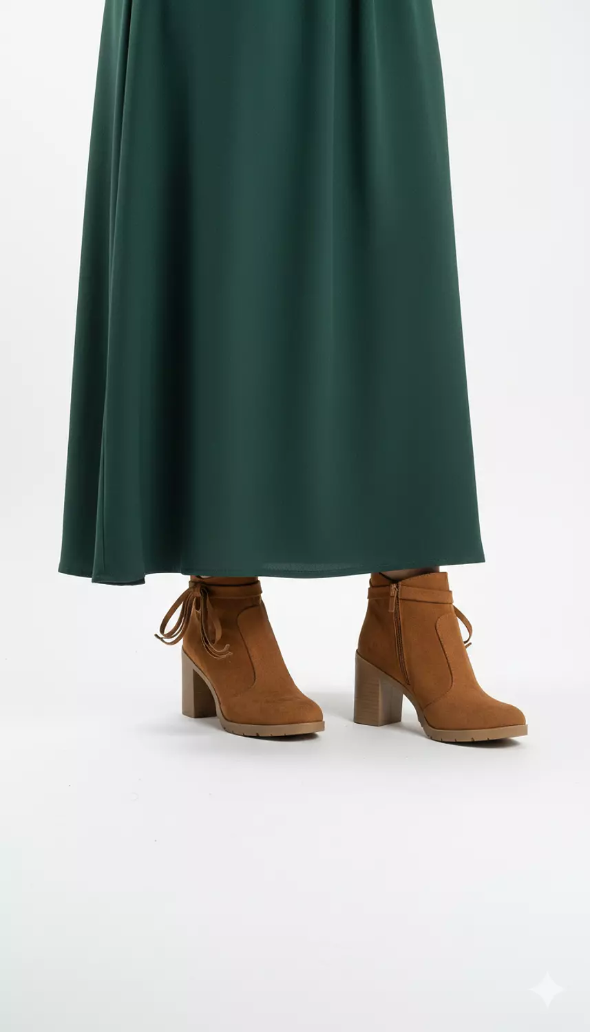 Suede Ankle Boots with Block Heel 1