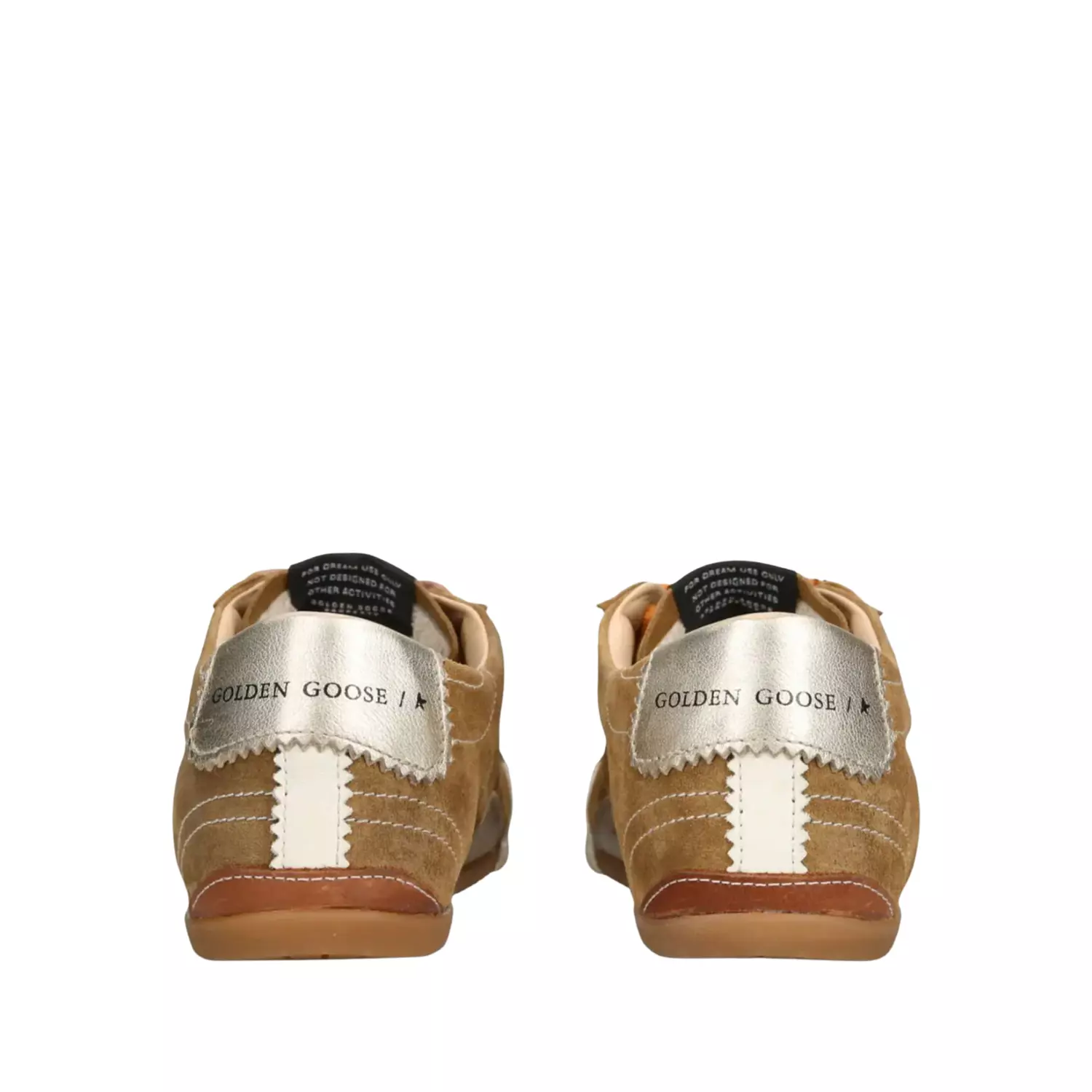 Golden Goose True-Star in tobacco-colored suede with white star and platinum heel tab hover image