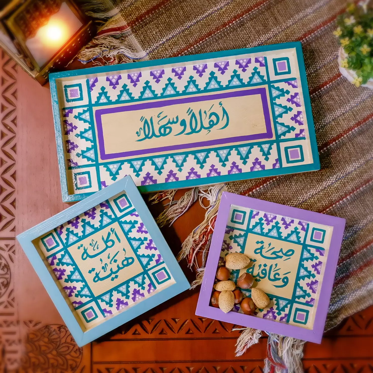 Nuts set rectangle - Pyramids purple 1