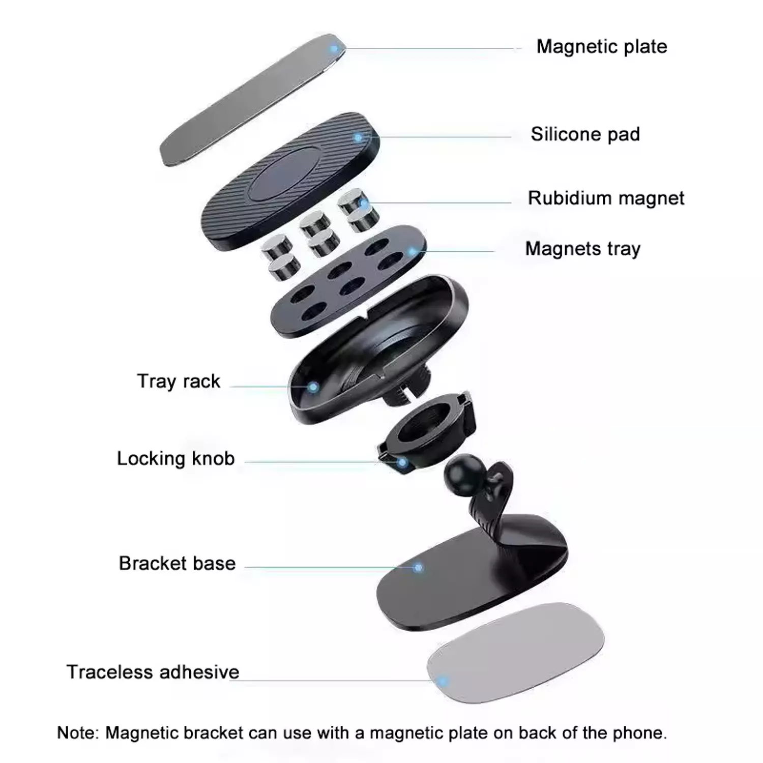 Car Mobile Holder - Secure Mounting and 360-Degree Rotation - Mounts on Dashboard or Air Vent - WUW Z27 8