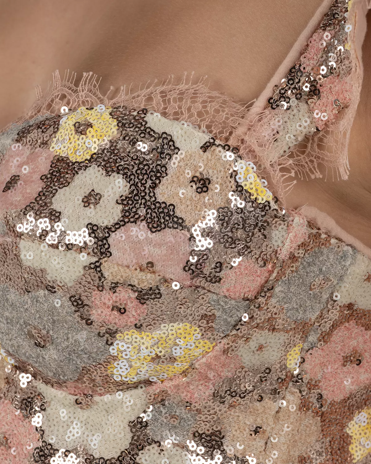 Playful Floral Sequin Bustier Top 11