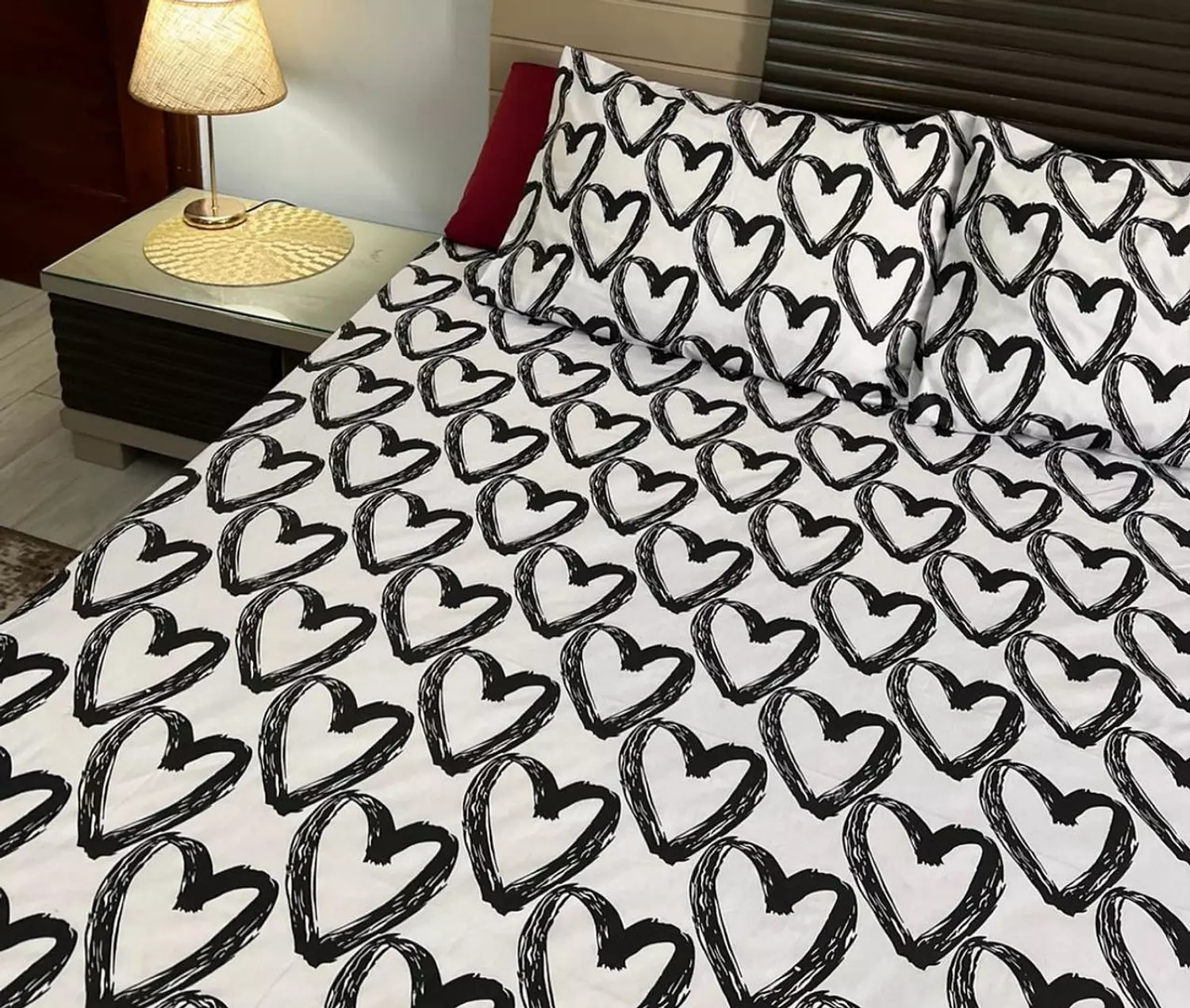 Turkish cotton bed sheet set bow hover image