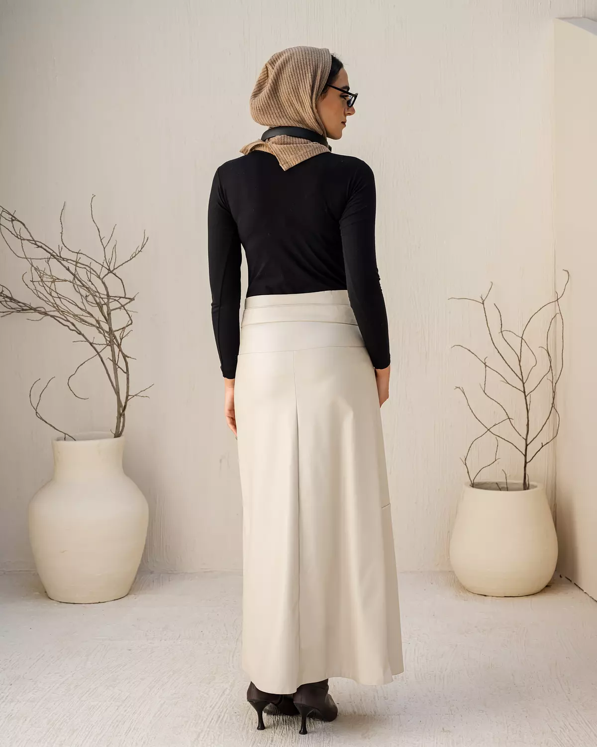 Faux Wrap skirt in Creme 3