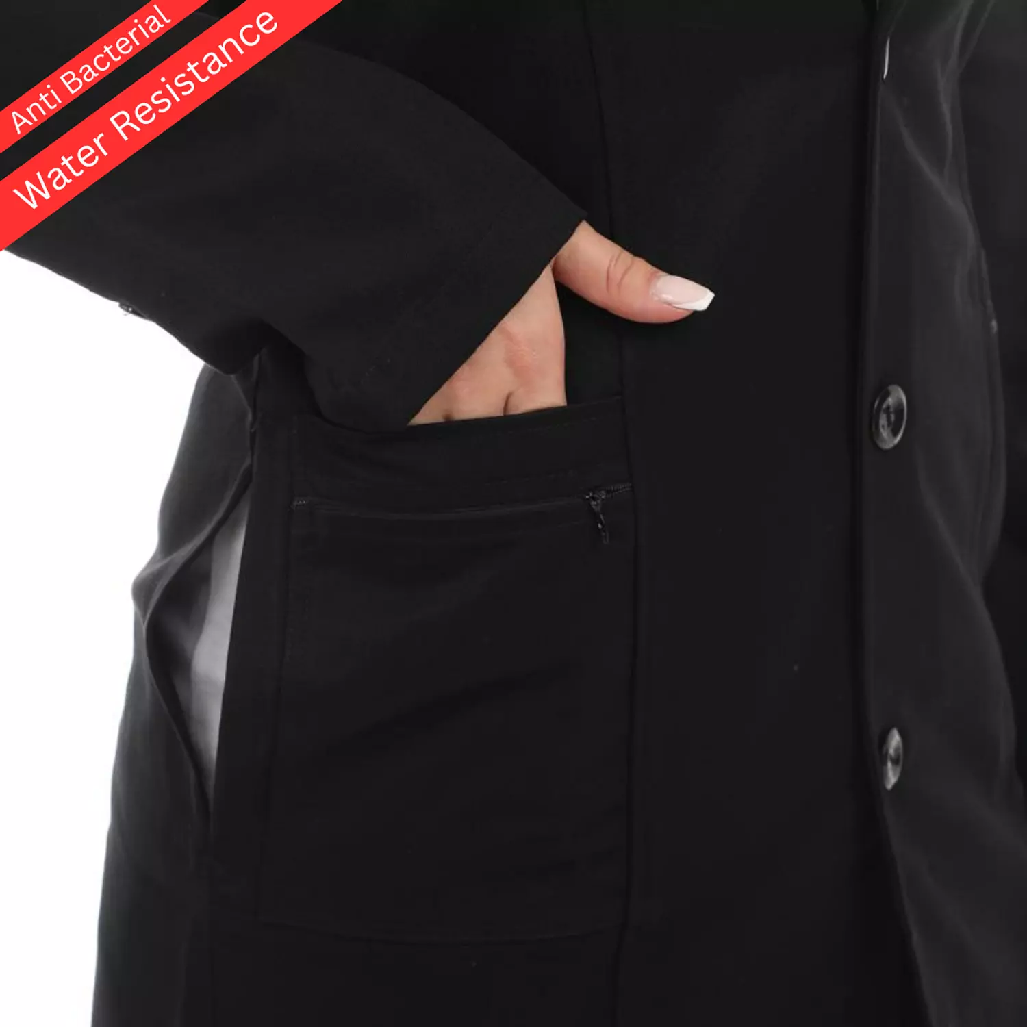 Black Elegance Lab Coat Long  7
