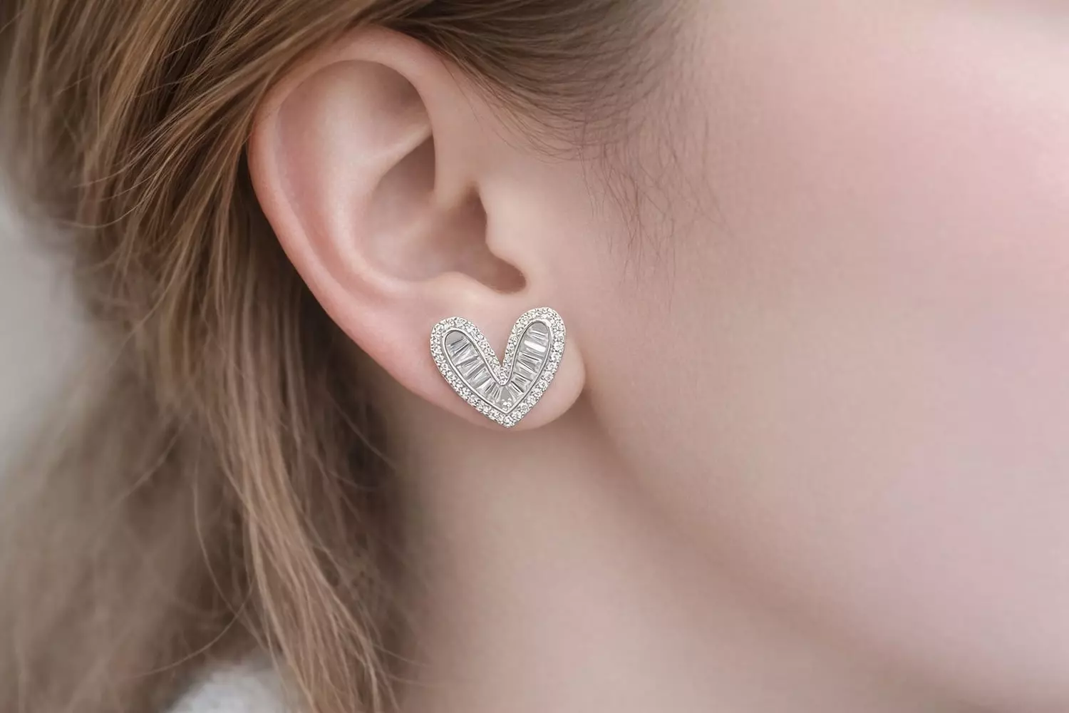 Silver Earrings Heart 1