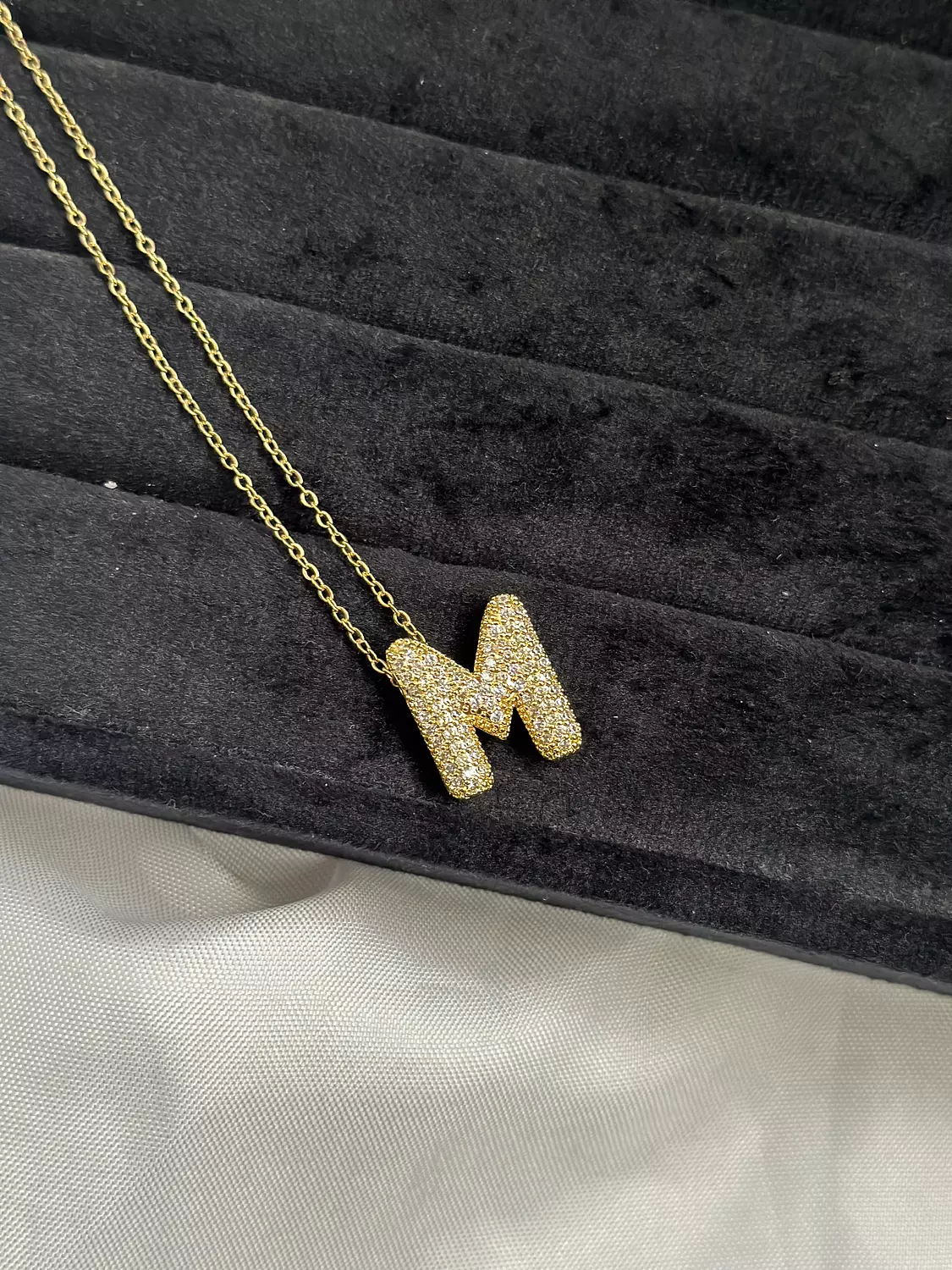 Crystal bubble letter necklace  10