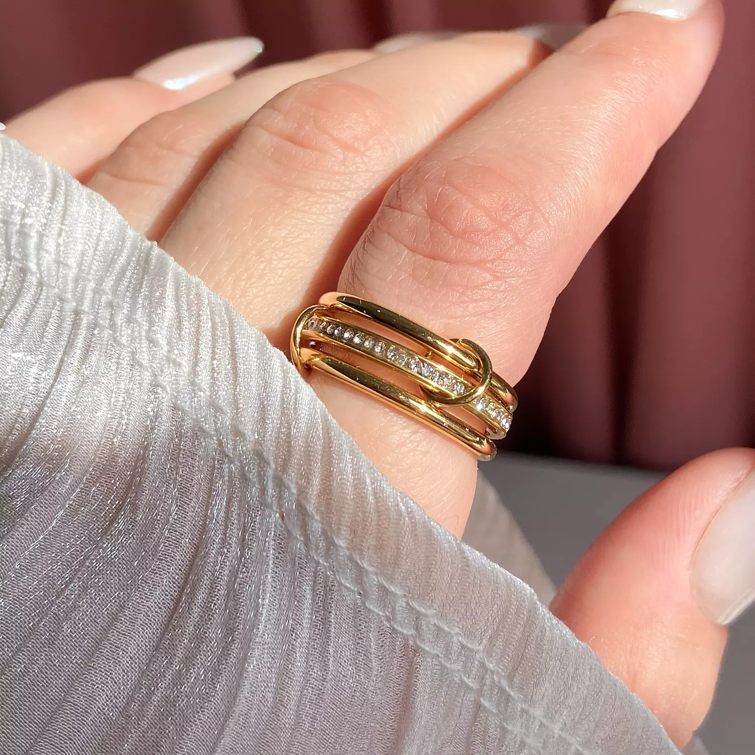 Stackable stainless steel rings gold&gold 1