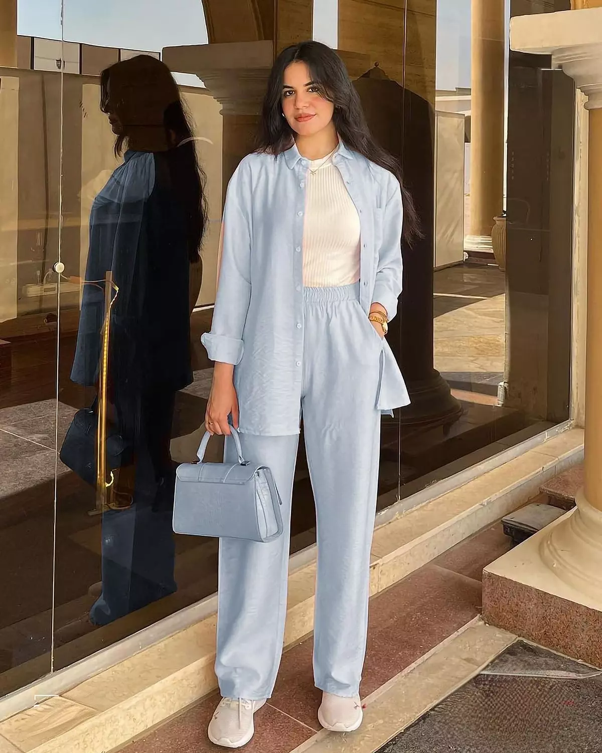 Baby Blue Linen Comfy Set image