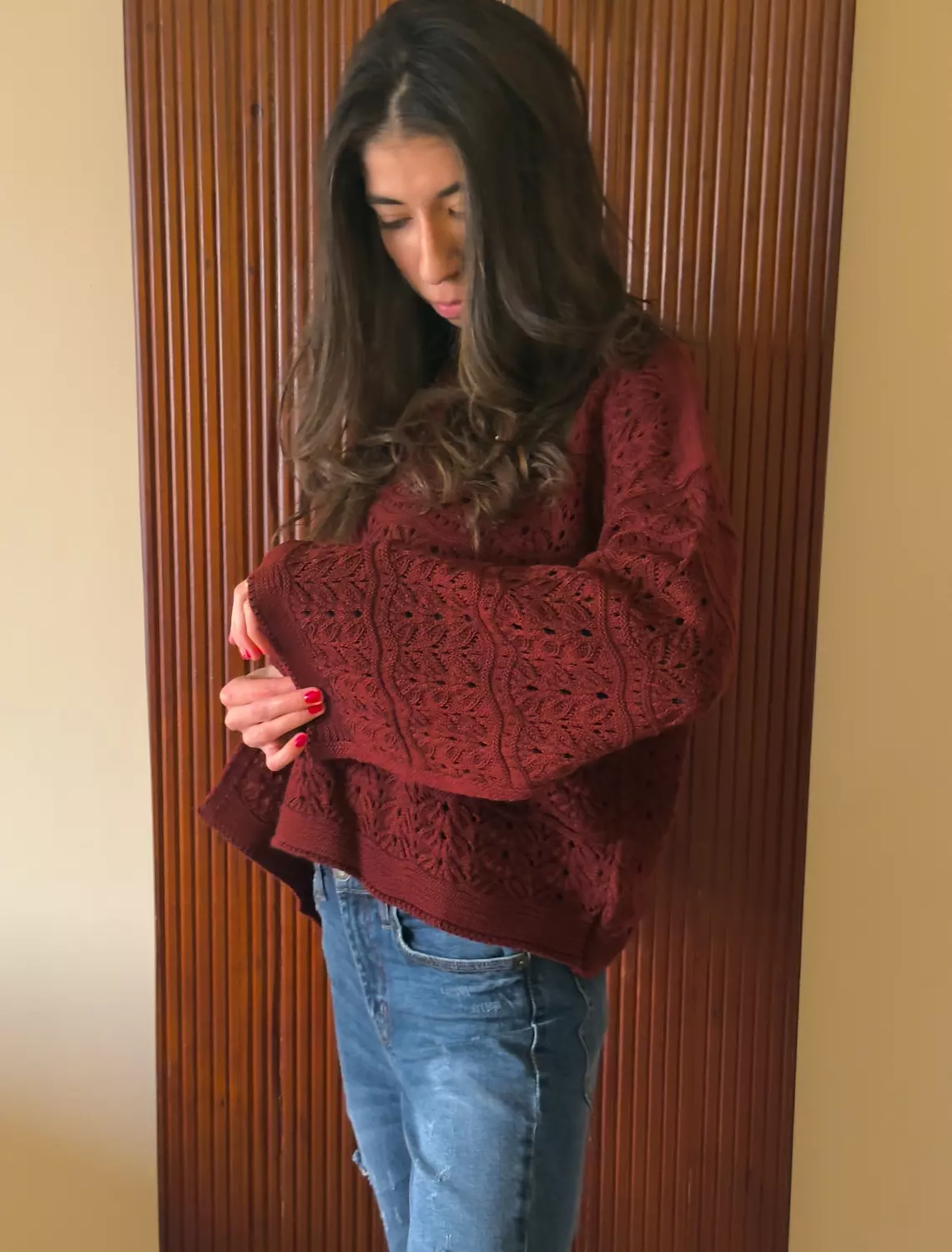 Open knit sweater 