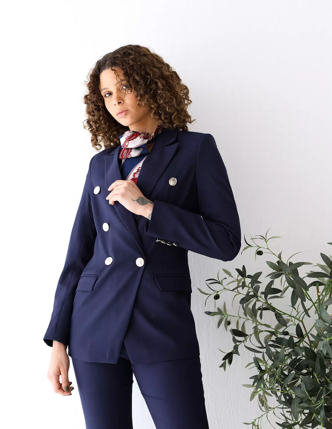 Navy Shadow double breasted blazer 7