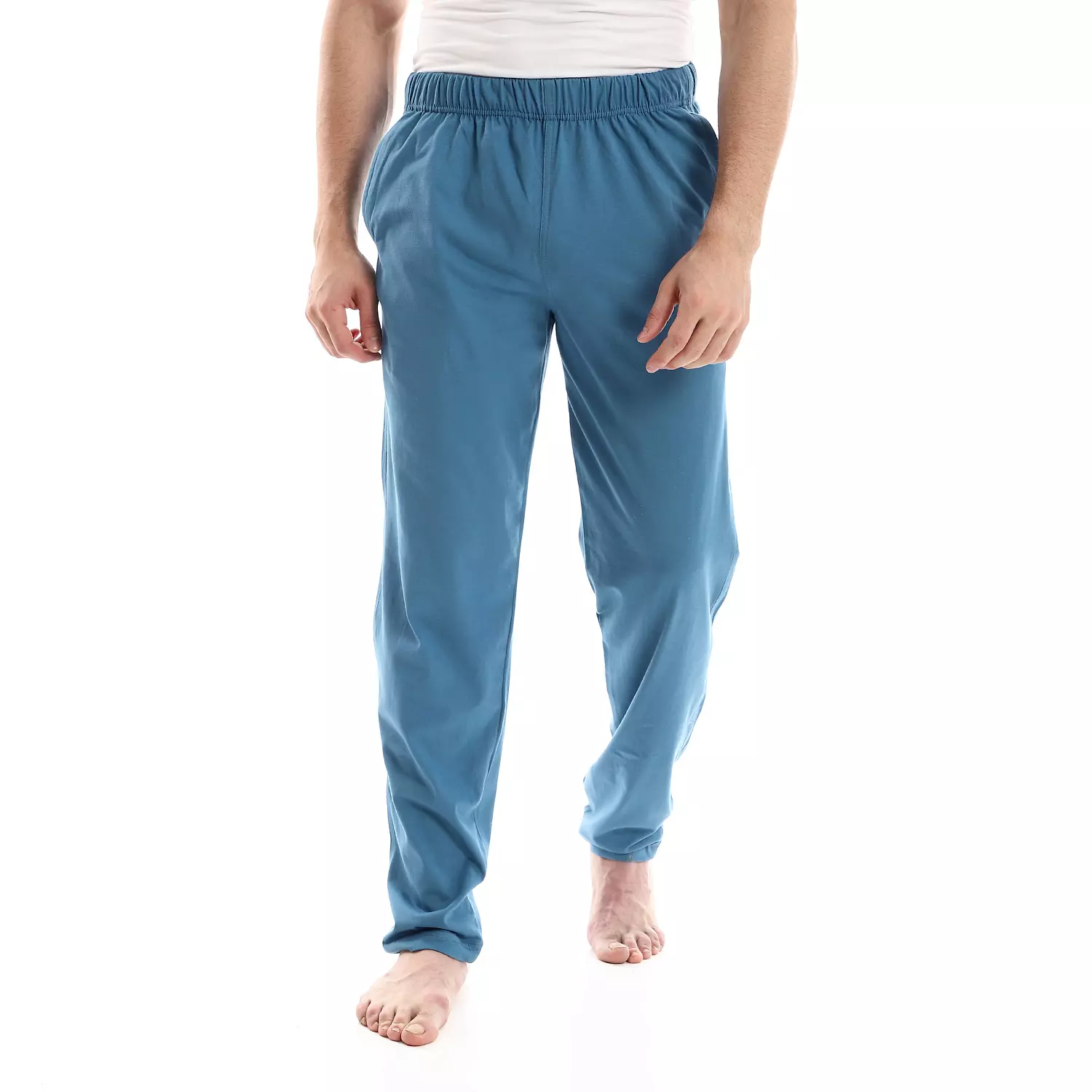 Cotton Plain Pajama Pants - 4040 - Petrol  image