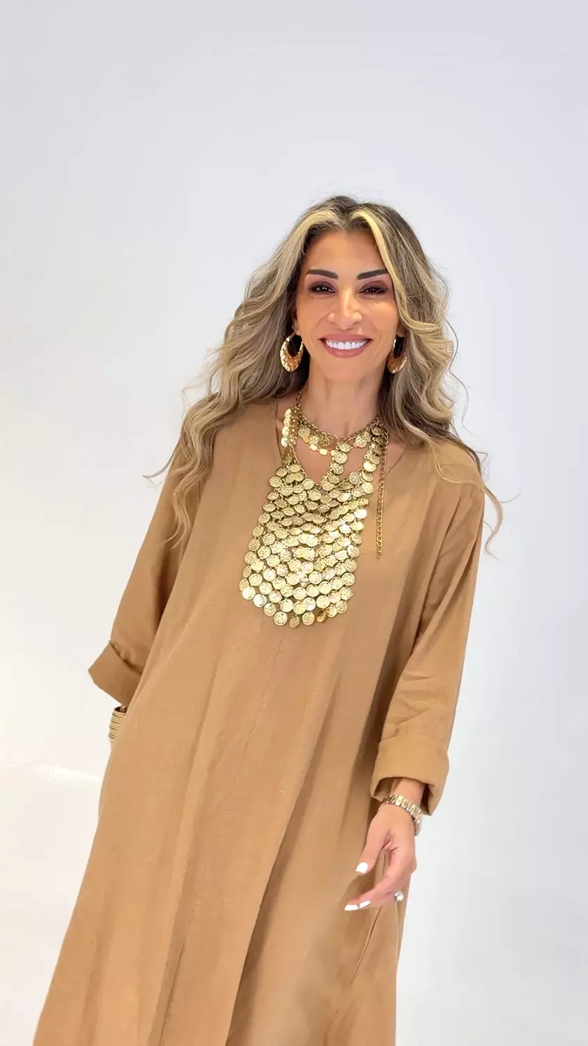 ''Over Size'' Pure Linen Dress  (3182) 25