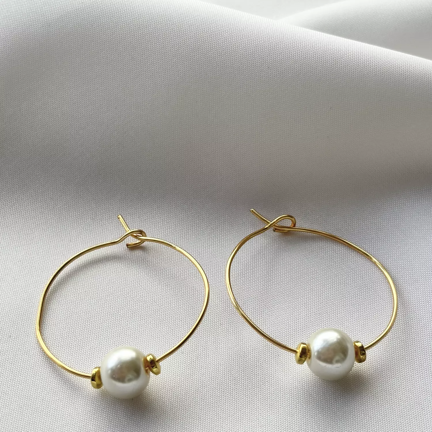 Pearl Hoop Earrings 2