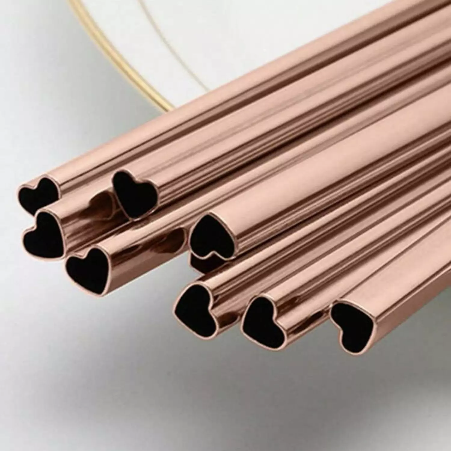 Heart steel straw  3