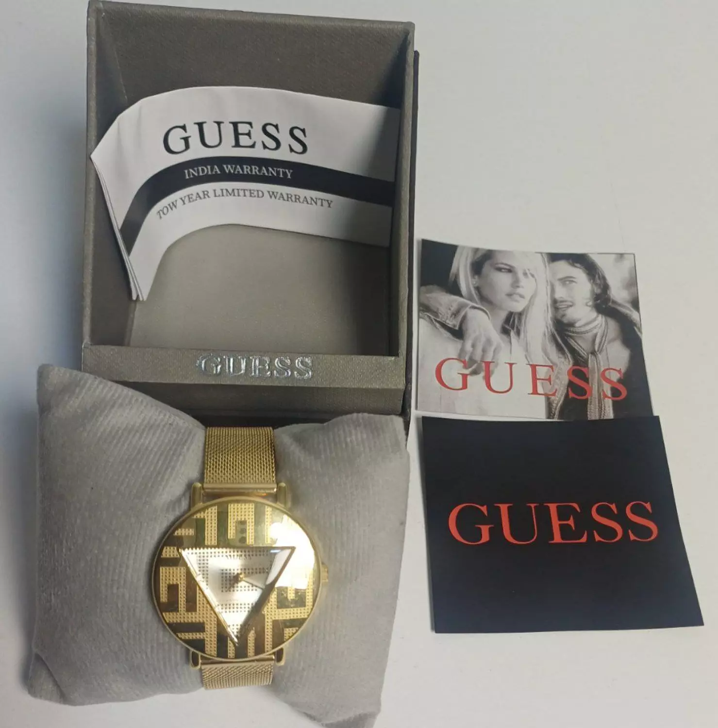 GUESS Gold-Tone Triangle Watch image