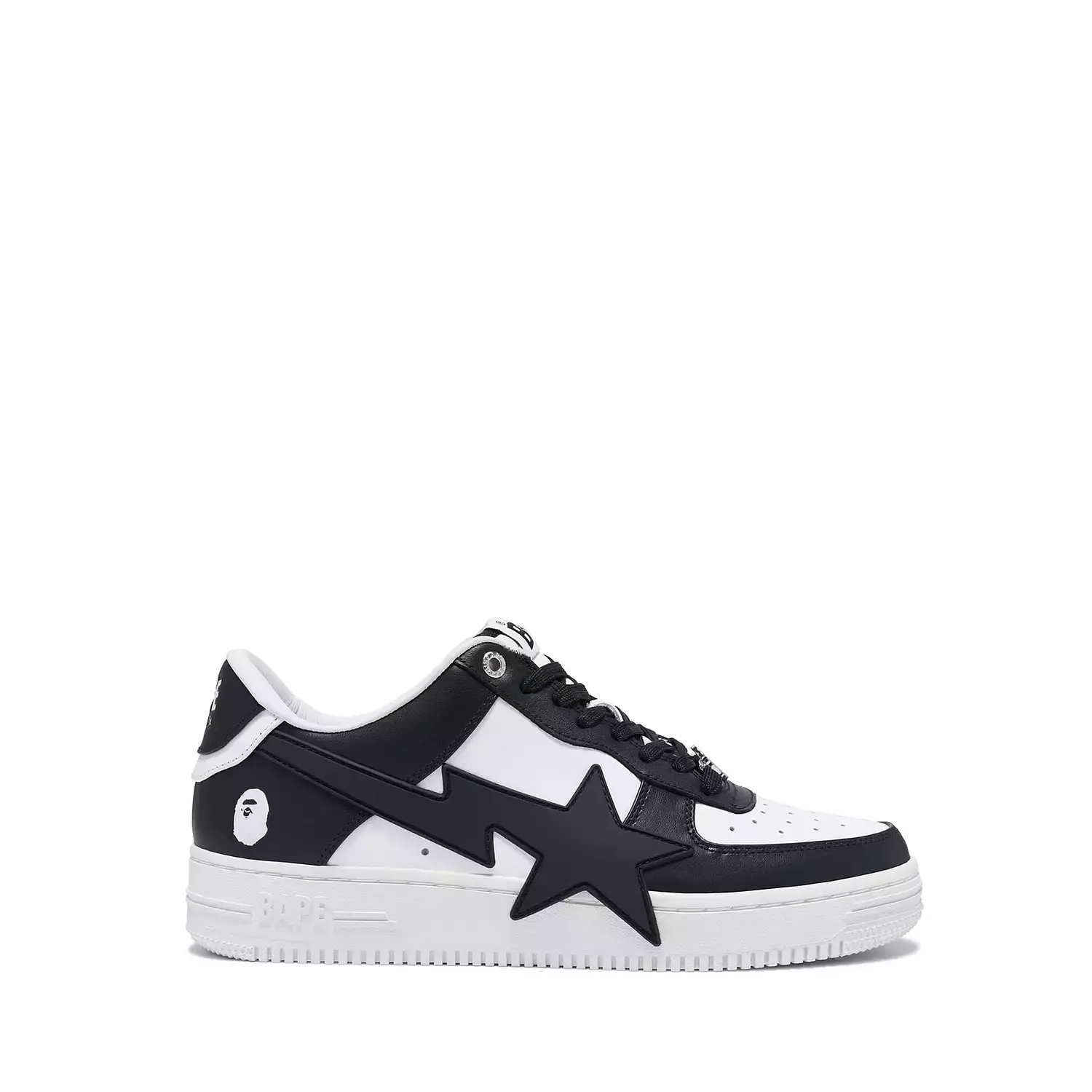 A Bathing Ape Bape Sta OS sneaker in a black and white colorway image