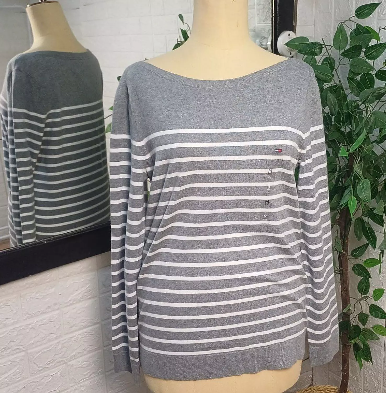 Tommy Hilfiger  striped sweater grey  hover image