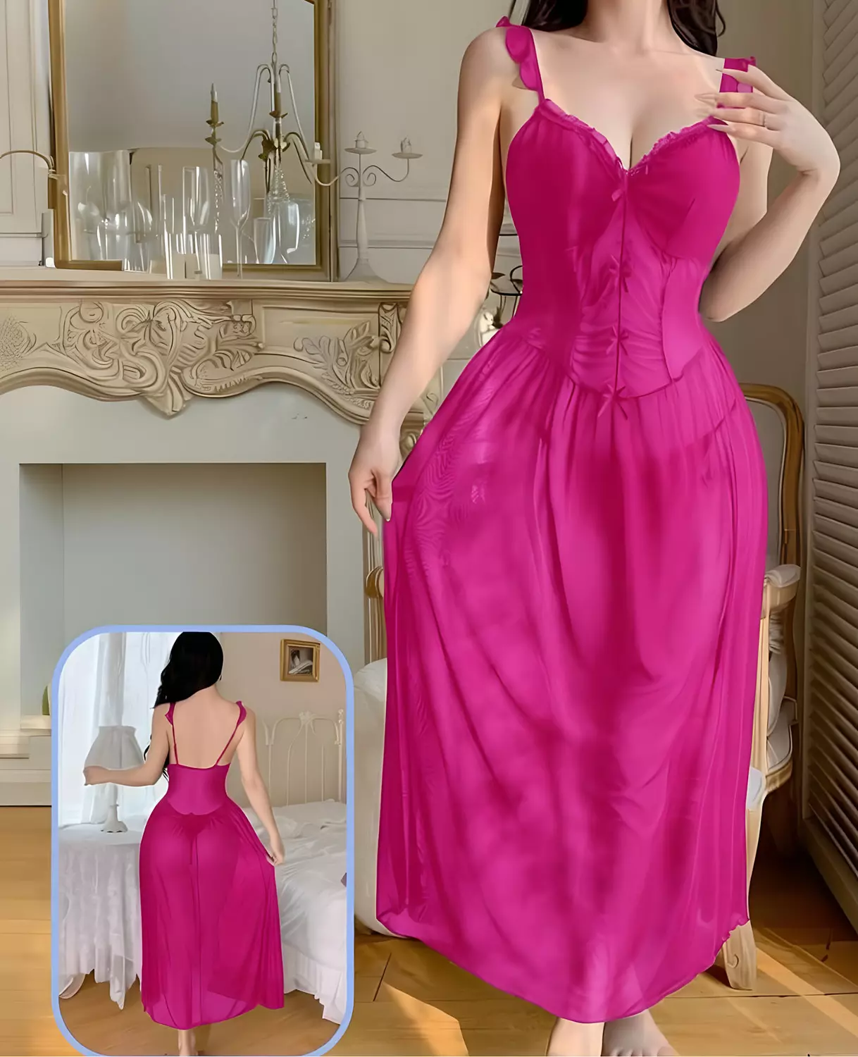 Enchanting Sheer Mesh Corset Gown 7