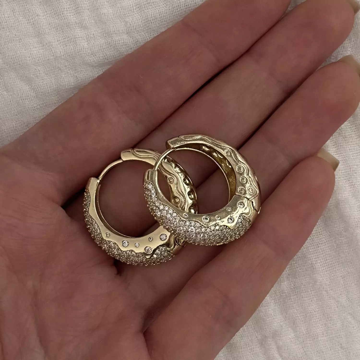 Stardust Wave Hoops  hover image