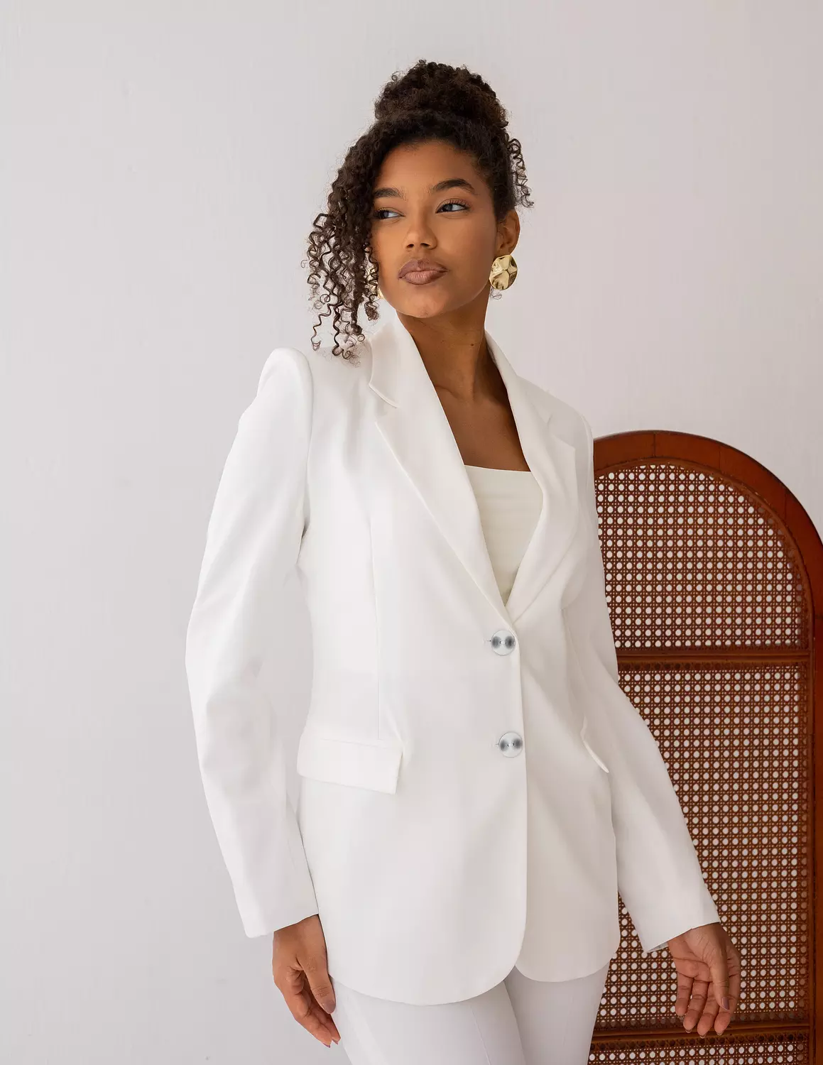 Majestic White Straight Blazer 3