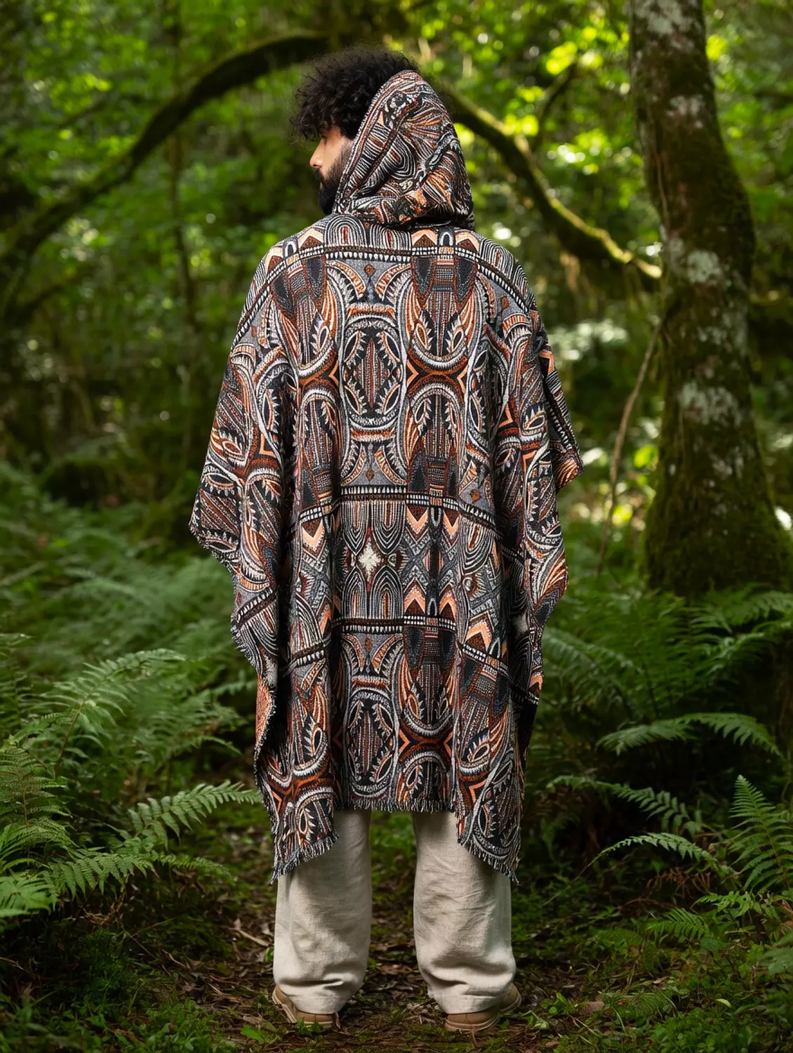 Tribal Patterned Poncho 1