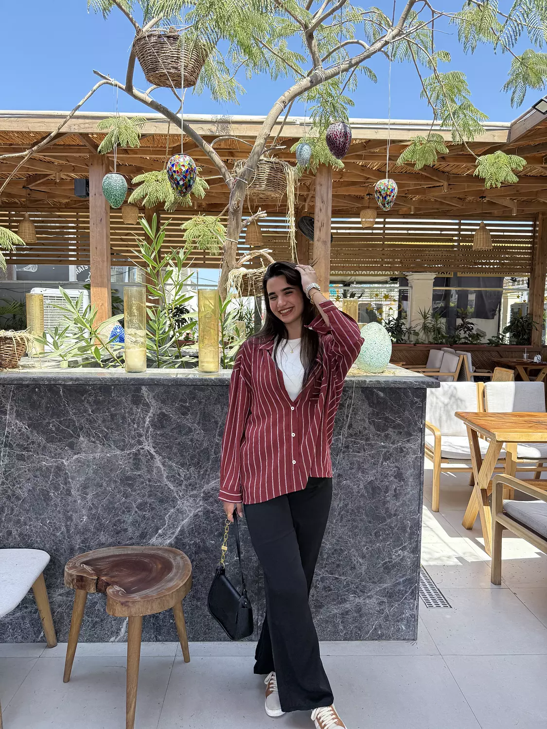 Burgundy Striped chimese 3