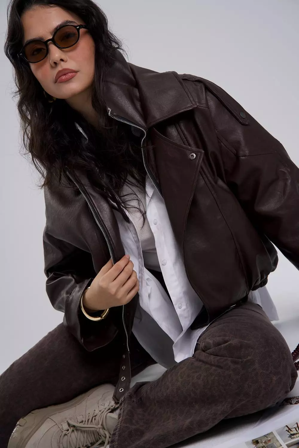 Trendy leather jacket 6