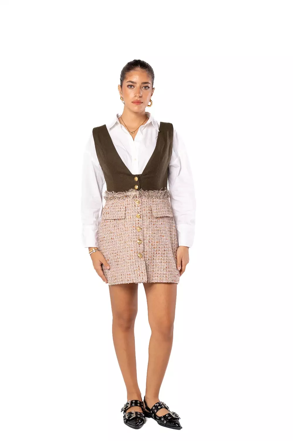 Ember Short Dress w/ Front Buttons image