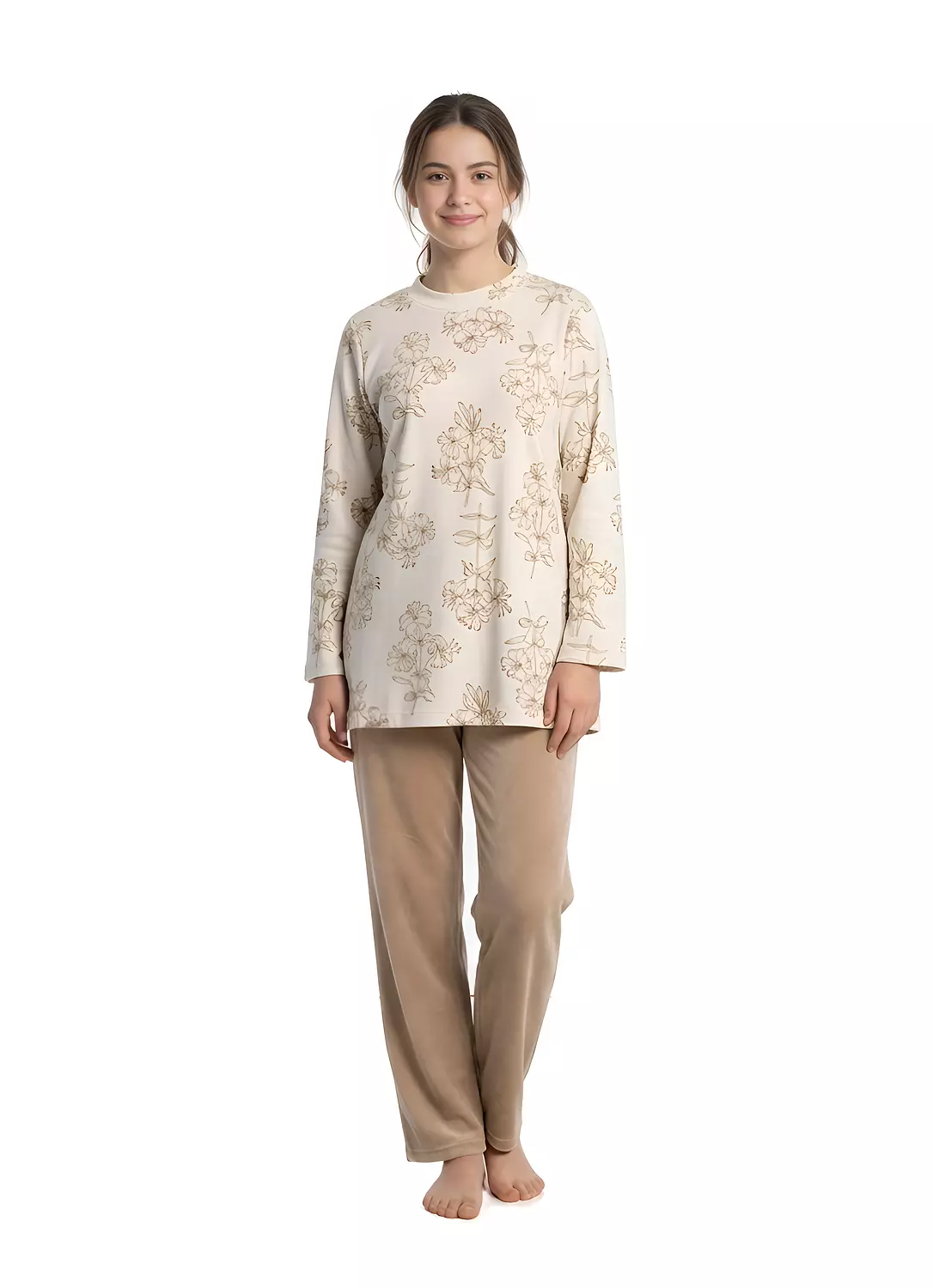 Shorto Printed Flower PJ - Girl - Beige - 3101 - 1 5