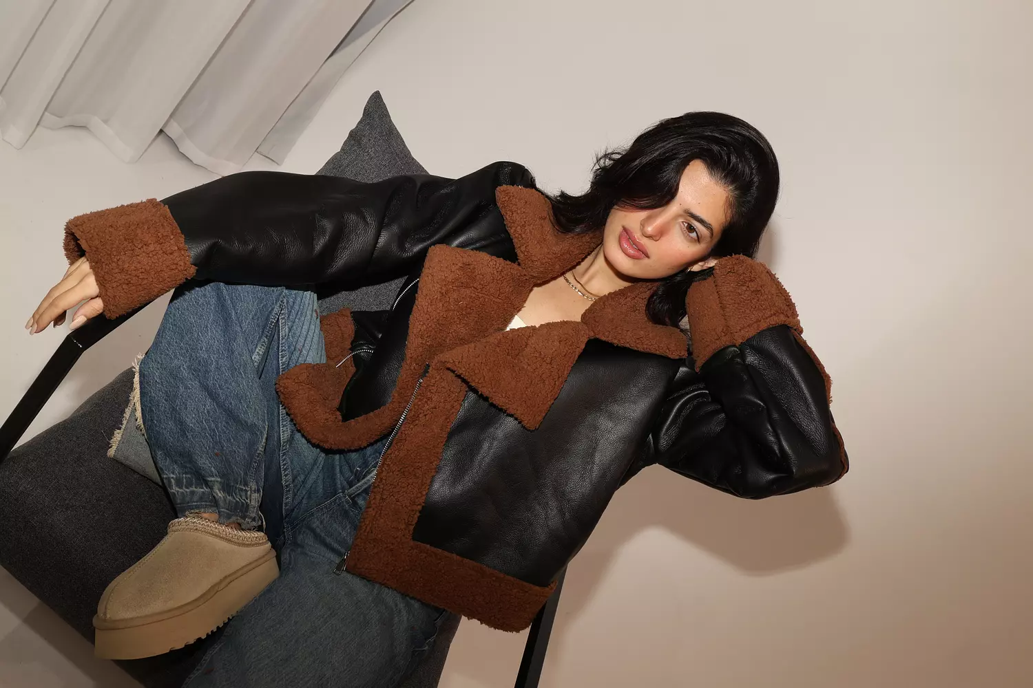 Espresso Shearling Jacket  5