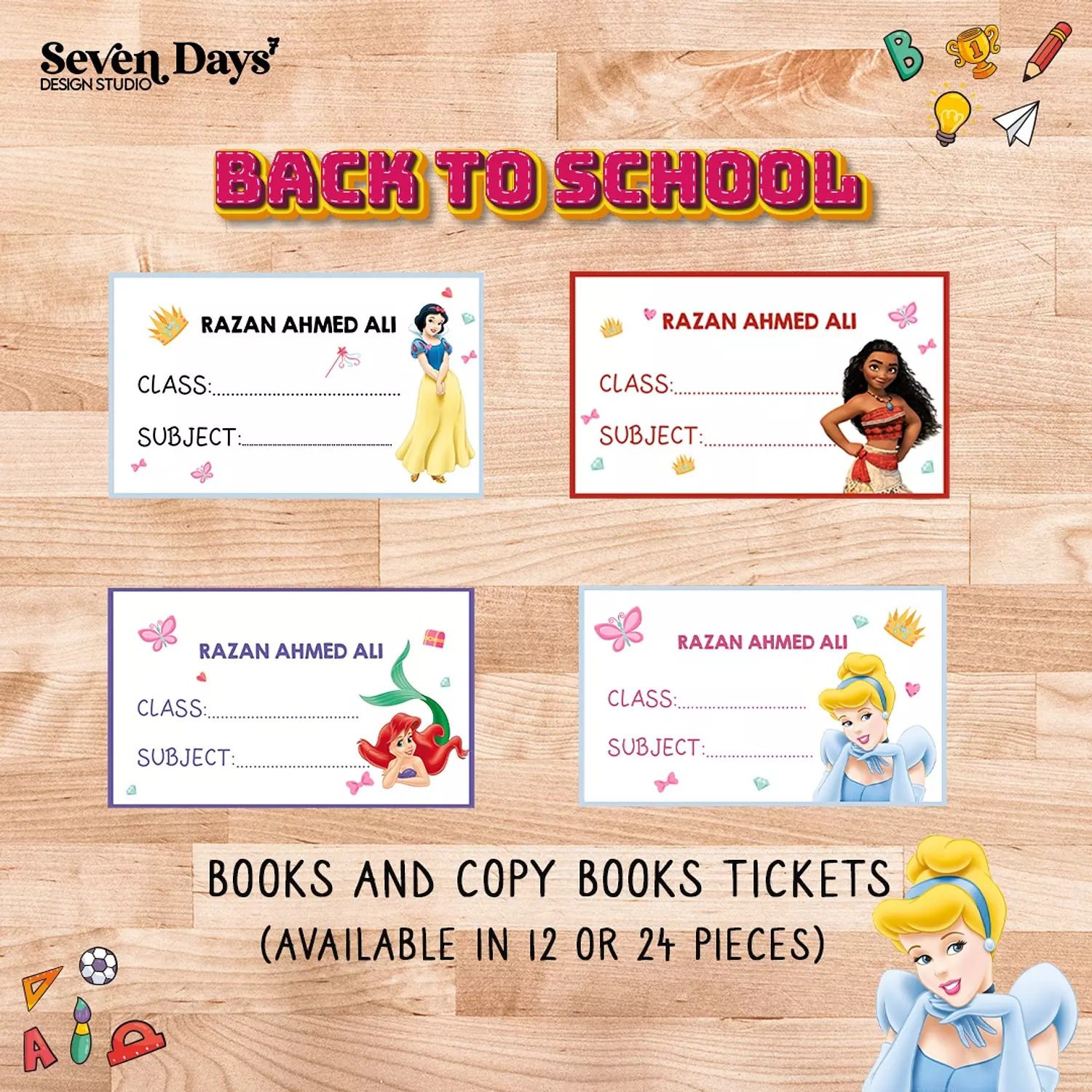 Princess School Labels 1