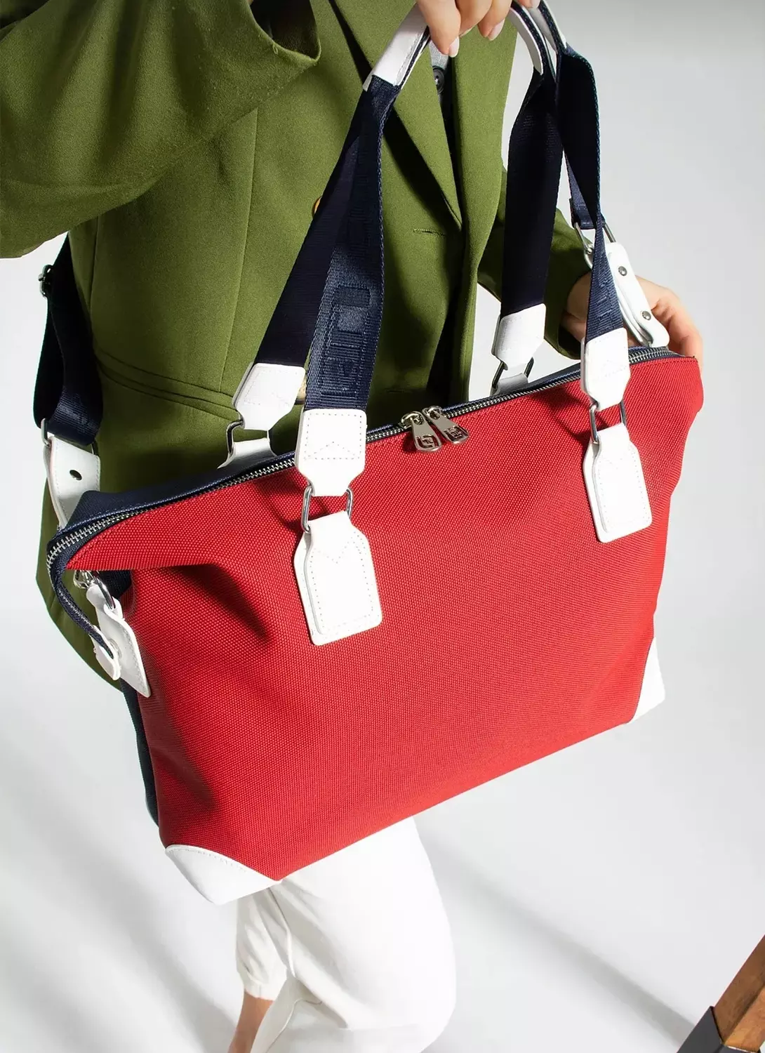 Navy bag with logo brand  hover image