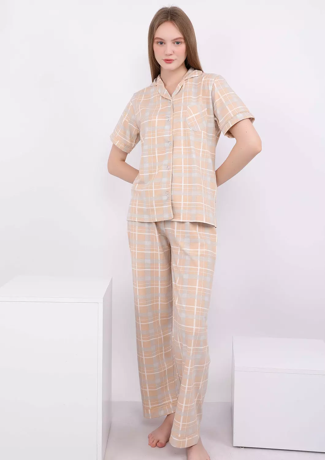 S420 COZY CLASSIC FULL-LENGTH PANTS PAJAMA SET 2