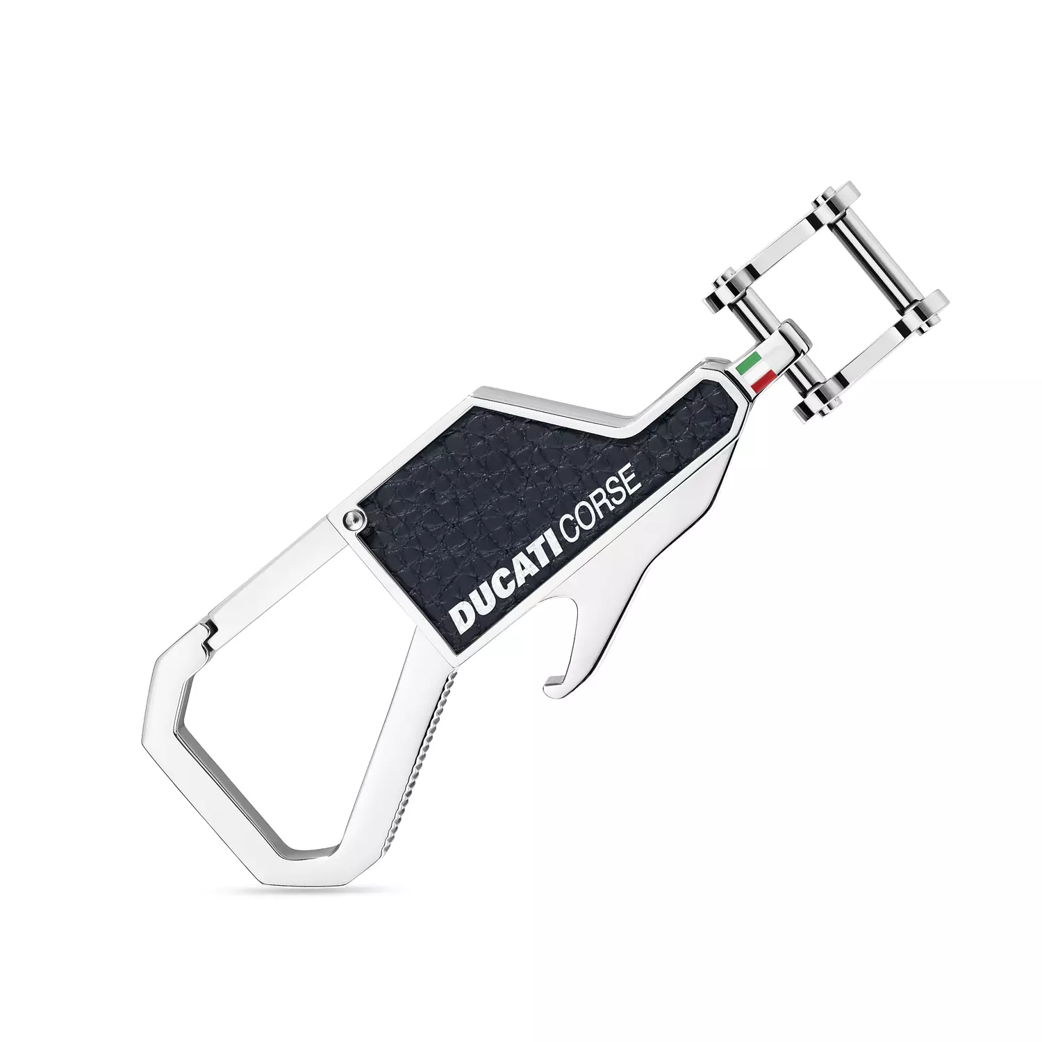 Ducati - DTAGK2138102 - FORMA Stainless Steel WITH BLUE LEATHER KEYRING image