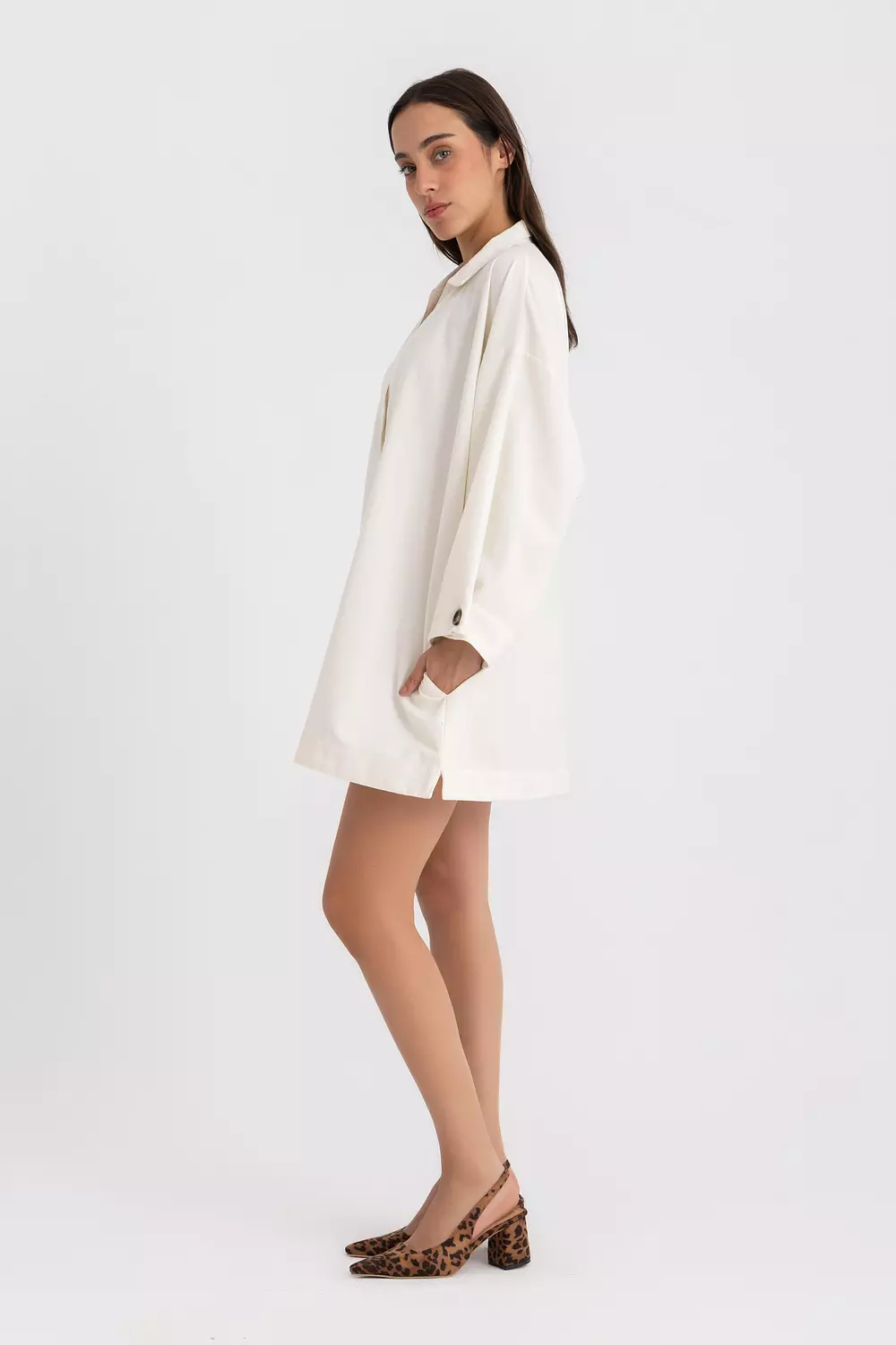 The Pola mini shirt dress - offwhite 7