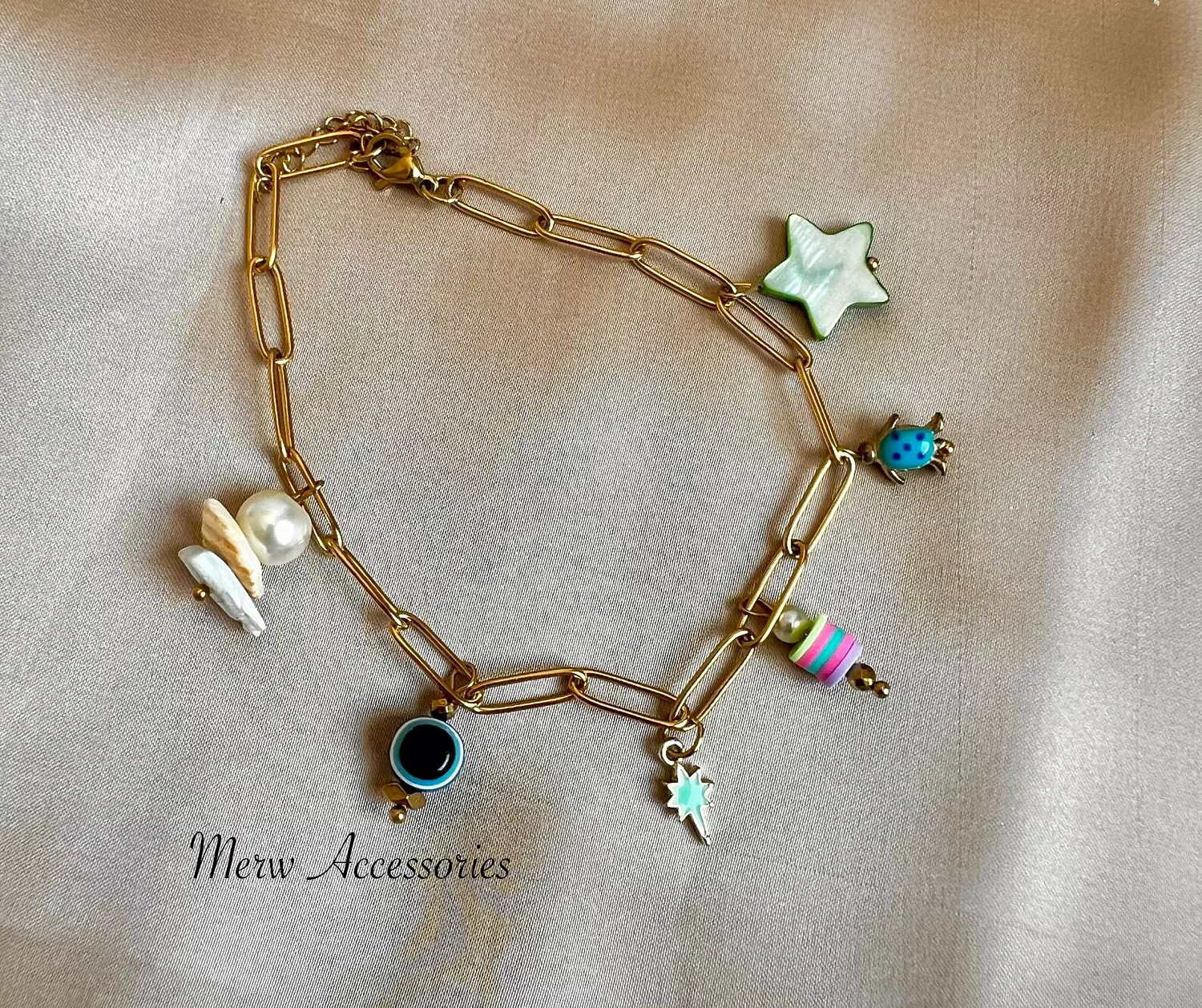 Blue turtle anklet 1