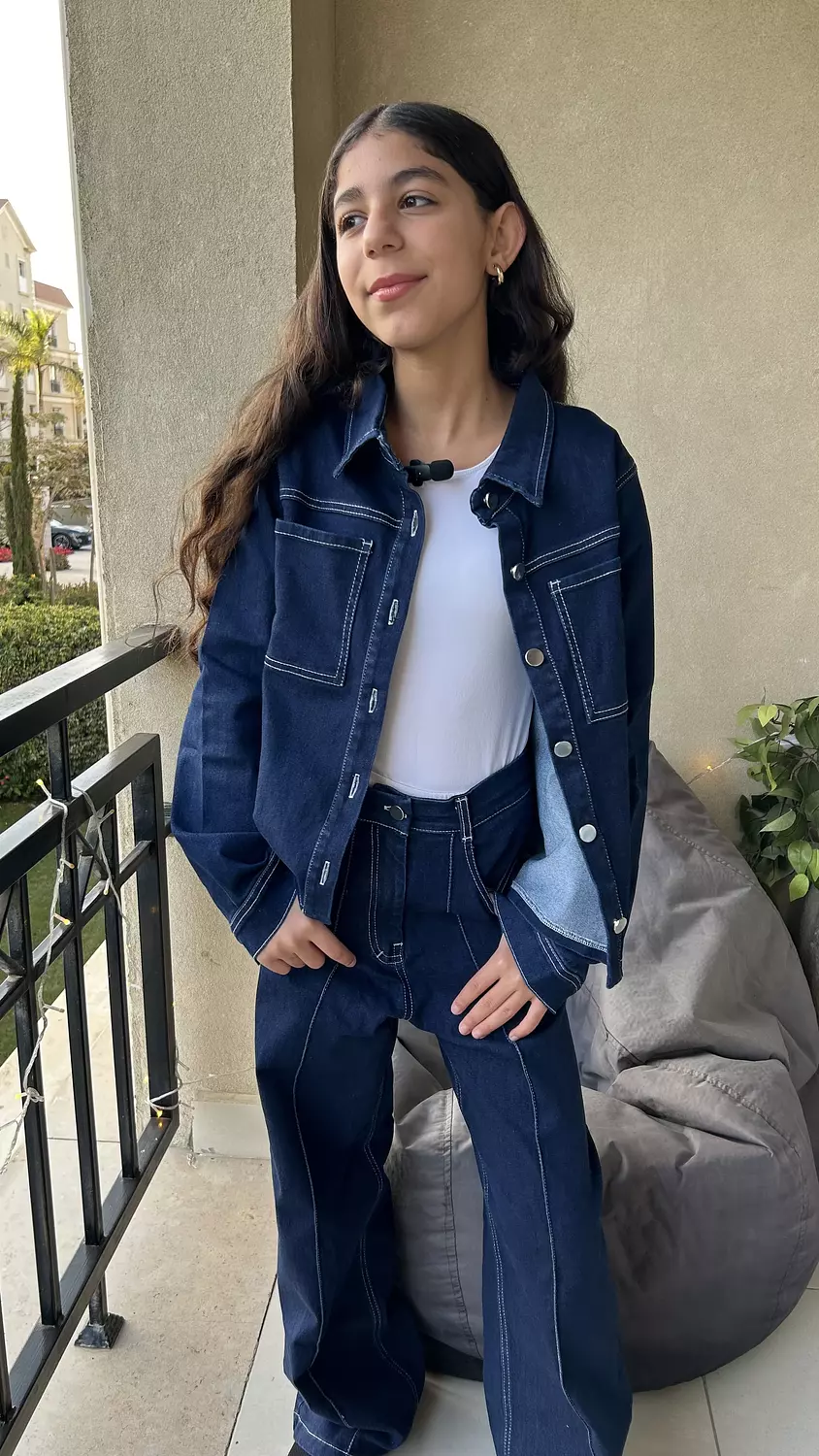 SOUTH Chunky Denim oversized Blue black Jacket  image
