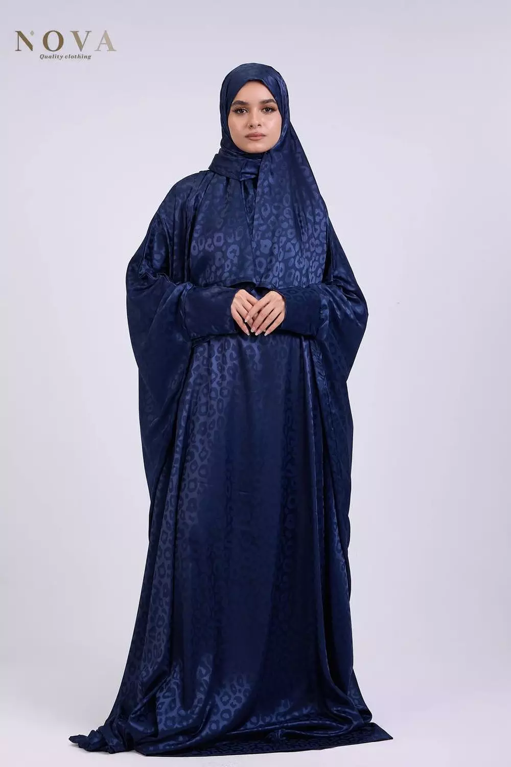 Deep navy blue butterfly Jacquard image