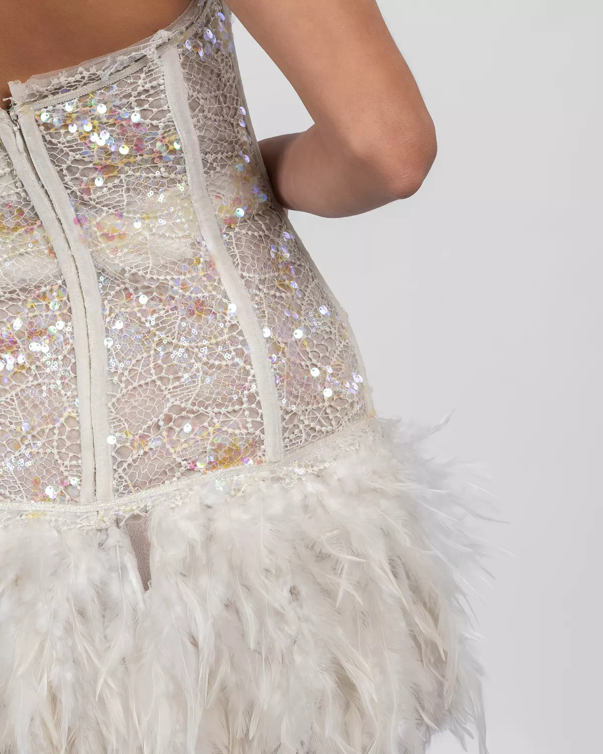 Lustrous Pearl White Dress 8